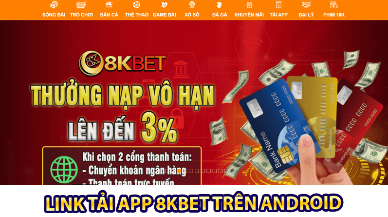 Link tải app 8KBET trên Android